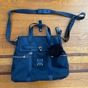 Henri Bendel Jetsetter convertible backpack blue navy EUC bag purse